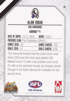 2011 Select AFL Champions #40 Alan Didak Back
